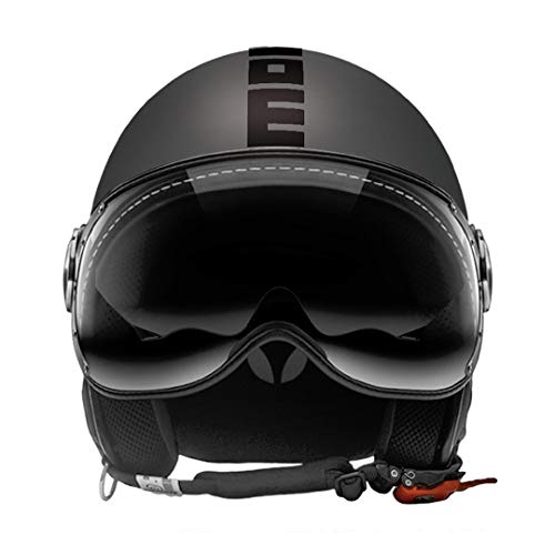 MOMO Design FGTR EVO – Casco Demi Jet - Color titanio frost/negro - Talla ML (58/59 cm)