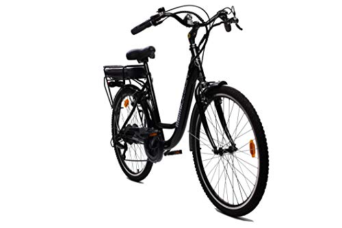 MOMO Design Venecia Bicicleta eléctrica de pedaleo asistida, Adultos Unisex, Negro, Talla Única