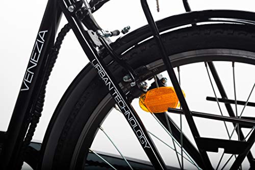 MOMO Design Venecia Bicicleta eléctrica de pedaleo asistida, Adultos Unisex, Negro, Talla Única