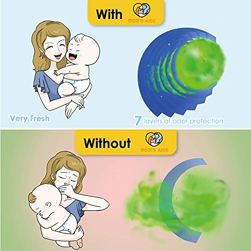 MOM'S AIDE Nappy Bin Refills Compatible with Tommee Tippee Tec, Twist & Click, Simplee