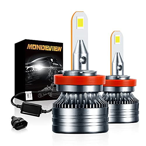 MONDEVIEW Bombillas H11 Faro LED H9 Luz Antiniebla H8 6000K 60W 16000LM, 24 Chips LED CREE Lámpara H16 1: 1 Diseño Más de 400% brillo que Luz Halógena y Faro de Xenón, IP68, 9V-36V, 360°