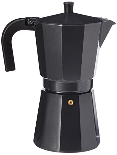Monix Vitro Noir – Cafetera Italiana de Aluminio, Capacidad 12 Tazas, Apta para Todo Tipo de cocinas Salvo inducción (Braisogona_M640012)