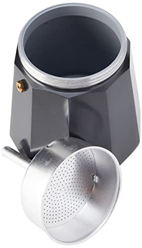 Monix Vitro Noir – Cafetera Italiana de Aluminio, Capacidad 12 Tazas, Apta para Todo Tipo de cocinas Salvo inducción (Braisogona_M640012)