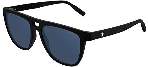 Montblanc gafas de sol MB0063S 002 Negro, azul, tamaño de 55 mm de Hombre