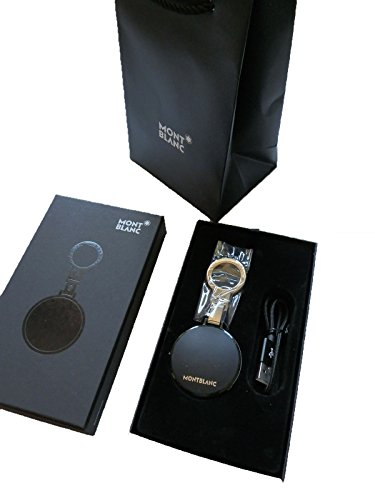 MONTBLANC Mont Blanc - Llavero de piel de grano suave con Bluetooth, color negro