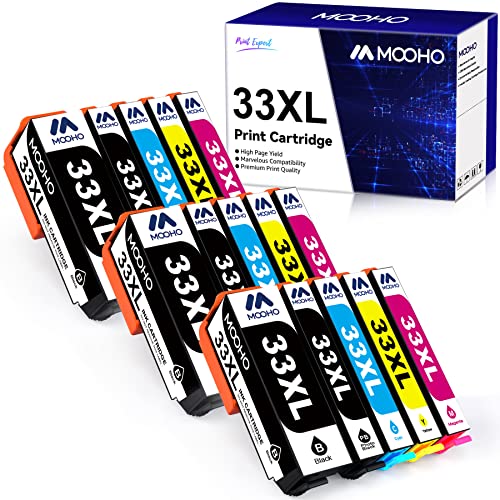 MOOHO Compatible para Epson 33XL 33 XL Cartucho de Tinta de Repuesto para Epson Expression Premium XP-530 XP-540 XP-7100 XP-635 XP-640 XP-830 XP-900 XP-630 XP-645 (Paquete de 15)