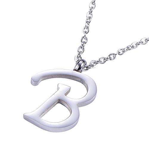 Morella Collar de Plata y Acero Inoxidable con Colgante Letra B