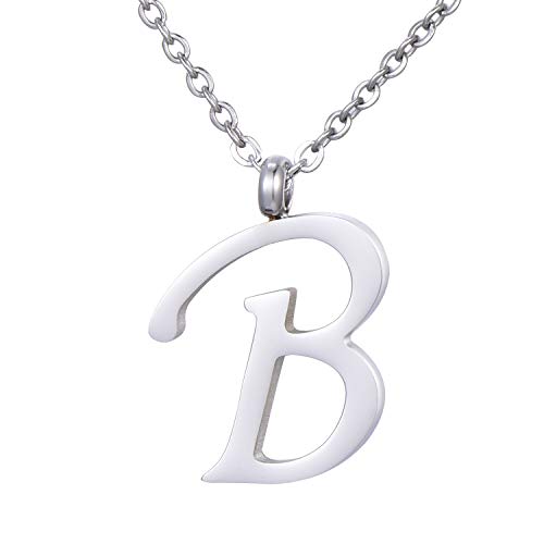 Morella Collar de Plata y Acero Inoxidable con Colgante Letra B