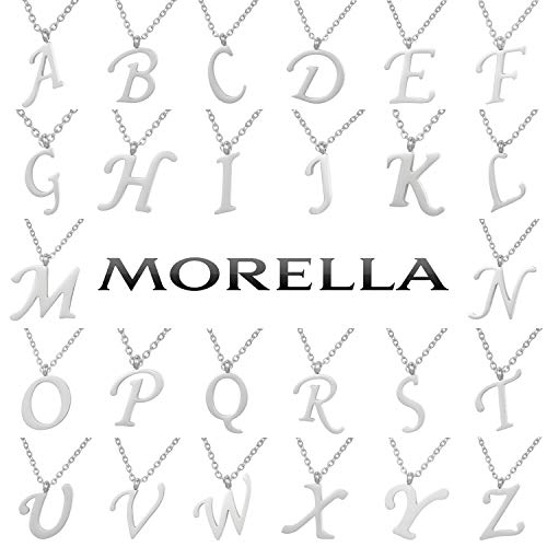 Morella Collar de Plata y Acero Inoxidable con Colgante Letra B