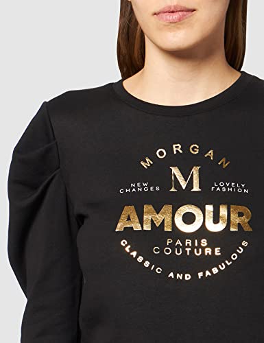 Morgan T-Shirt 212-TLOVE Suter, Negro, XS para Mujer