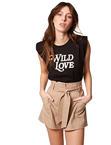 Morgan Tshirt Dpaul Camiseta, Negro, XS para Mujer