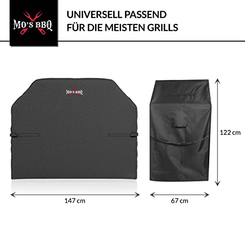 MO's BBQ Funda para barbacoa con cepillo y bolsa de almacenamiento.