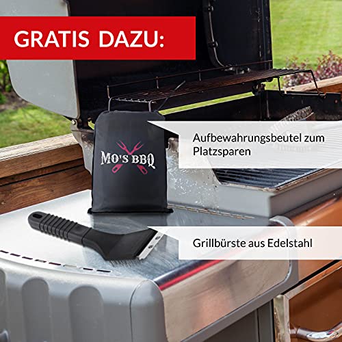 MO's BBQ Funda para barbacoa con cepillo y bolsa de almacenamiento.