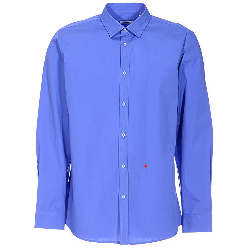 Moschino Camisas formales de manga larga para hombre Light Navy Solid 52 ES/ 41 cm