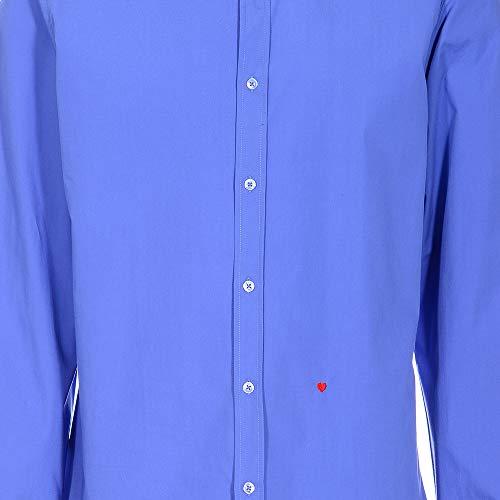 Moschino Camisas formales de manga larga para hombre Light Navy Solid 52 ES/ 41 cm