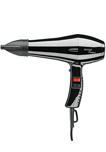 Moser Protect 4360-0050 Secador de Pelo (Corriente Alterna, 28,1 L/s, Con Agujero en la Empuñadura para Colgar), Monótono