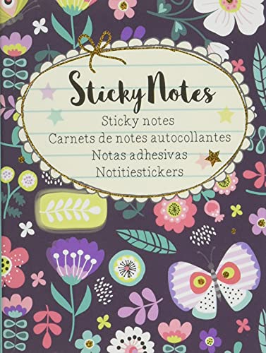 moses. Flowers & Friends Sticky Notes Libro, 400 notas adhesivas impresas de colores para el buen humor en el escritorio o de viaje, en un práctico libro