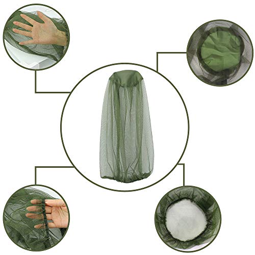 Mosquito Head Net,Repelente de Insectos Neto Malla Protectora Máscara Cara antimosquitos Bee Bug Insectos Volar máscara Gorro para Apicultura Apicultor al Aire Libre Pesca (5pcs)