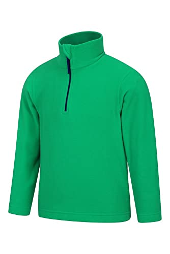 Mountain Warehouse Forro Polar Sudadera Camber Ligero, Transpirable, de Secado rápido, Impermeable, Antipelusas - Adecuado con Varias Capas de Ropa, Invierno Verde Oscuro 7-8 Años
