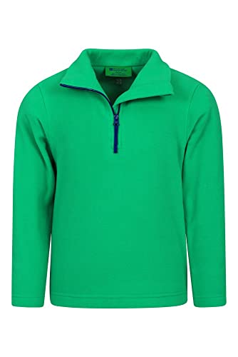 Mountain Warehouse Forro Polar Sudadera Camber Ligero, Transpirable, de Secado rápido, Impermeable, Antipelusas - Adecuado con Varias Capas de Ropa, Invierno Verde Oscuro 7-8 Años