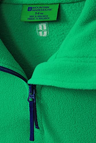 Mountain Warehouse Forro Polar Sudadera Camber Ligero, Transpirable, de Secado rápido, Impermeable, Antipelusas - Adecuado con Varias Capas de Ropa, Invierno Verde Oscuro 7-8 Años