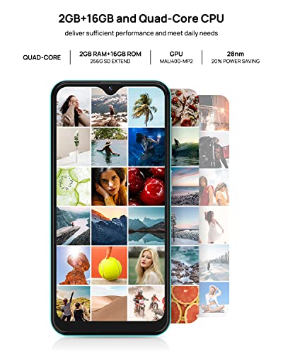 Moviles Baratos, DOOGEE X93 [2022] Teléfono Móvil 4350mAh Batería Pantalla 6,1 Pulgadas 2GB RAM 16GB ROM (256 GB TF ) 3G Smartphone Android 10 Go Dual SIM, Triple Cámara 8MP, GPS, WiFi - Verde