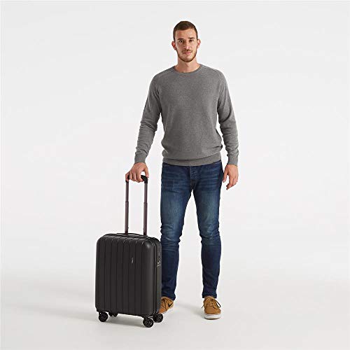 Movom Wood Maleta de cabina Negro 40x55x20 cms Rígida ABS Cierre TSA 38L 2,9Kgs 4 Ruedas Dobles Equipaje de Mano