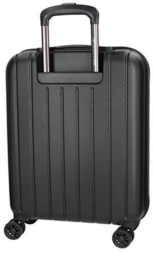 Movom Wood Maleta de cabina Negro 40x55x20 cms Rígida ABS Cierre TSA 38L 2,9Kgs 4 Ruedas Dobles Equipaje de Mano