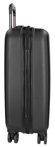 Movom Wood Maleta de cabina Negro 40x55x20 cms Rígida ABS Cierre TSA 38L 2,9Kgs 4 Ruedas Dobles Equipaje de Mano