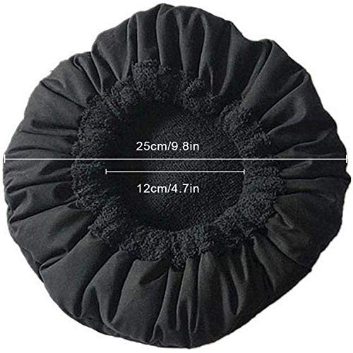 MQUPIN - Tapón térmico para acondicionamiento profundo, tapa térmica para microondas para el cuidado del cabello con 10 casquillos de ducha desechables (negro)