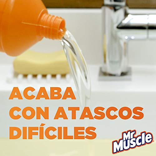 Mr Muscle - Forza Desatascador Gel Power. Gel limpia tuberías. Desatascador líquido potente desagües, Pack 1+1, 2 Unidades de 1L cada una