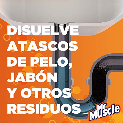 Mr Muscle - Forza Desatascador Gel Power. Gel limpia tuberías. Desatascador líquido potente desagües, Pack 1+1, 2 Unidades de 1L cada una