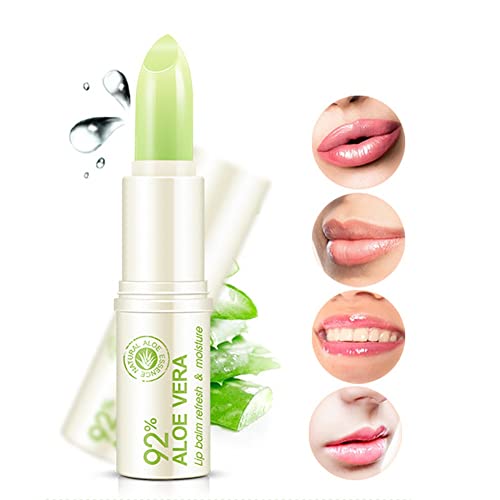 Mrinb 2pcs Bálsamo Labial Incoloro - Chapstick Hidratación Total, Protector Labial Natural de Aloe Vera para Reparadores Profundos y Nutritivos Labios Secos y Agrietados, Cuidado de los Labios