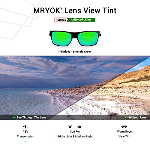 Mryok Lentes de repuesto para Arnette Slickster AN4185 - Opciones, Polarizado - Verde esmeralda, Talla única