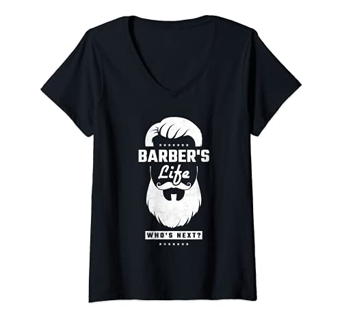 Mujer Barber's Life, Who's Next?, Barbería Camiseta Cuello V