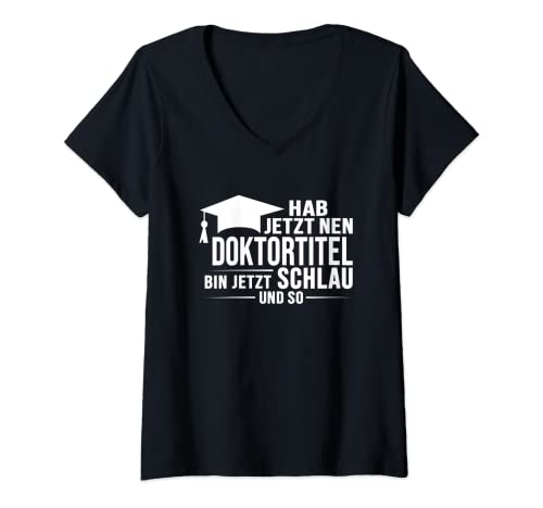 Mujer Doctorand regalo titulado promocional. Camiseta Cuello V