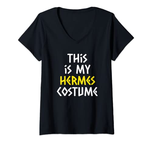 Mujer Hermes Disfraz De Halloween Mitología Griega Perezoso Fácil Camiseta Cuello V