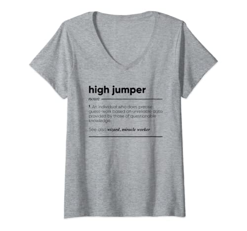 Mujer High Jumper Definición divertida Camiseta Cuello V
