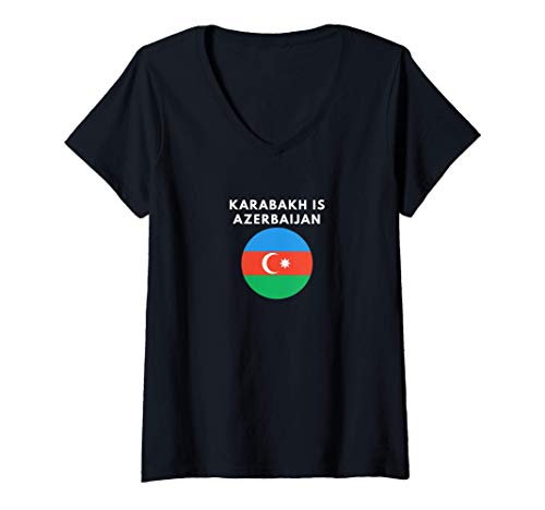 Mujer Karabakh is Azerbaijan Country Support Azerbaijan 2020 Free Camiseta Cuello V