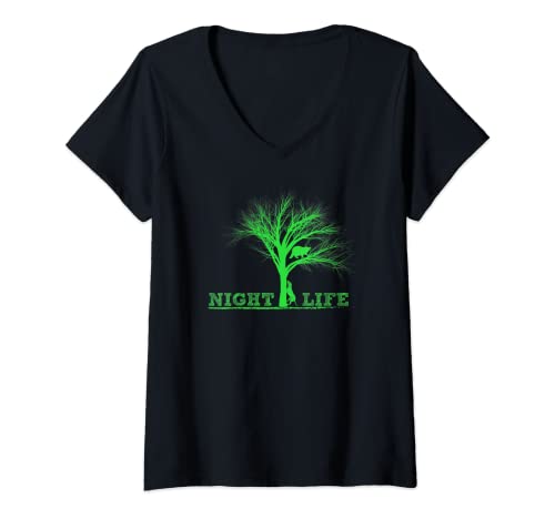 Mujer Mapache Coon Caza Vida Nocturna Regalos Mapache Camiseta Cuello V
