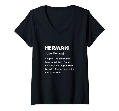 Mujer Nombre de Herman Camiseta Cuello V