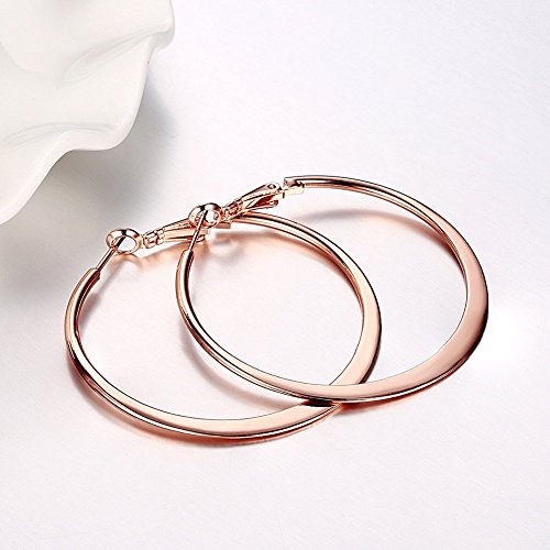 Mujer Pendiente De Aro Oro Amarillo Joyería Grande Criollas con Chapado en oro Rosa Para Regalo Originales Cumpleaños 50 mm