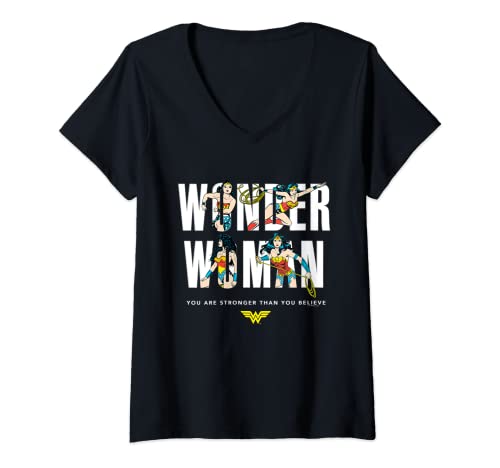 Mujer Wonder Woman 80th You Are Stronger Than You Believe Camiseta Cuello V