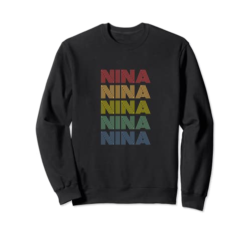 Mujeres Nina Wordmark Patrón Personalizado Nombre Retro Sudadera