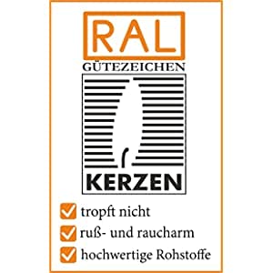 Müller - Velas pilares (6 unidades, 57 x 81 mm, larga duración de combustión: 15 horas, sin aroma, cera antigoteo, sin olor, protección contra incendios BSS, calidad RAL)