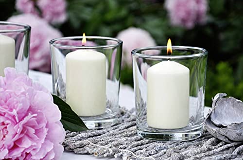 Müller - Velas pilares (6 unidades, 57 x 81 mm, larga duración de combustión: 15 horas, sin aroma, cera antigoteo, sin olor, protección contra incendios BSS, calidad RAL)