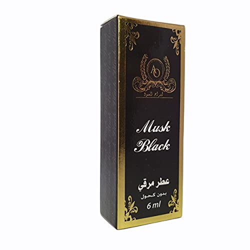 Musco negro roqya, gasolina de perfume, sin alcohol, capacidad de 6 ml, aceite perfumado, roll on, attar musk negro, almizcle aswad, olor único y concentrado, aroma maderado