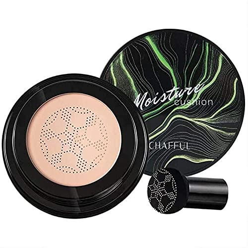 Mushroom Head Air Cushion CC Cream, TIK Tok Mushroom Head Air Cushion CC Cream Long Lasting Matte Foundation (Natural)
