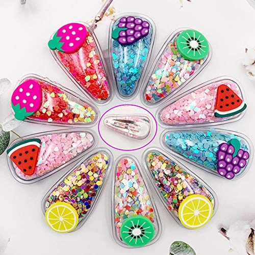 Muy Dulce Horquilla Clips Pelo Niña Bebe Horquilla De Fruta Con Lentejuelas De Arenas Movedizas Brillantes Apto Para Todas Las Ocasiones Lindas Horquillas Para Chicas Dulces Hebillas De Pelo 10 Piezas