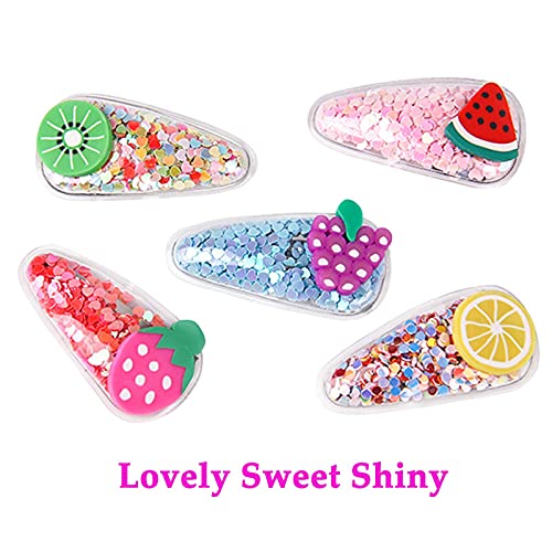 Muy Dulce Horquilla Clips Pelo Niña Bebe Horquilla De Fruta Con Lentejuelas De Arenas Movedizas Brillantes Apto Para Todas Las Ocasiones Lindas Horquillas Para Chicas Dulces Hebillas De Pelo 10 Piezas